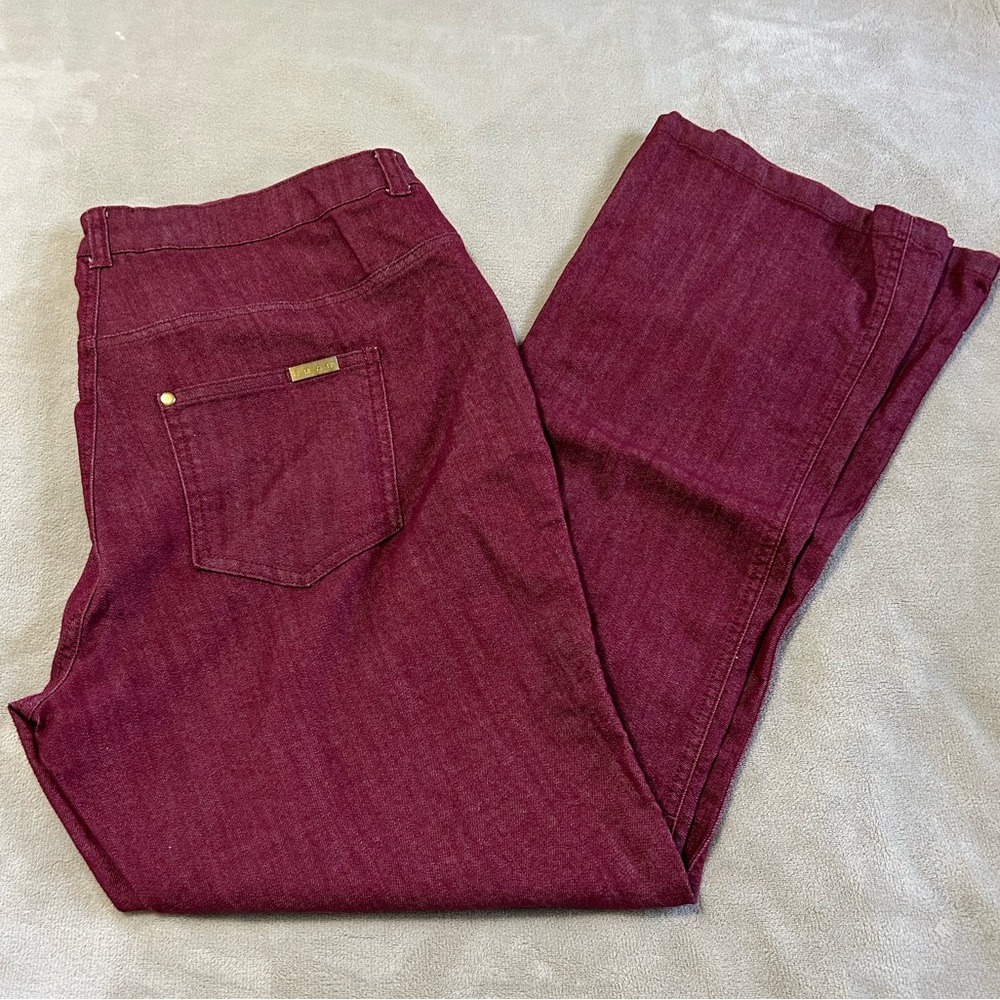 Iman‎ Dark Red Pull-on Stretch Boot Cut Jeans